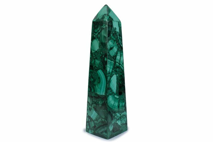 Tall Polished Malachite Obelisk - DR Congo #381160